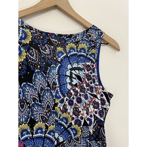 Joseph Ribkoff Kaleidoscopic Mandala Maximalist Boho Resort Dress 6 Art Eclectic - Picture 8 of 12